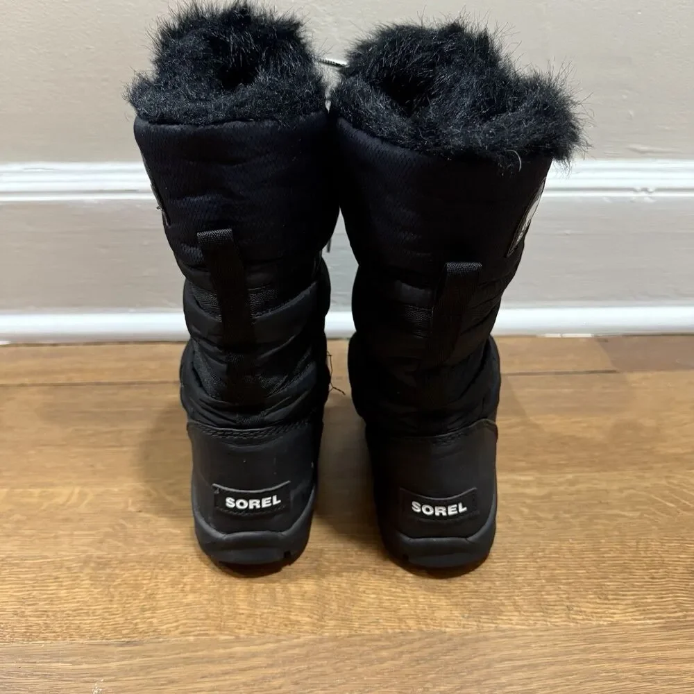 Sorel Whitney Tall Lace 2 Waterproof Cozy Black Winter Snow Boots Women Sz 7.5